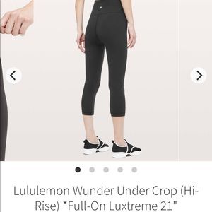 Lululemon Wunder Under Crop (Hi-Rise) Luxtreme 21”